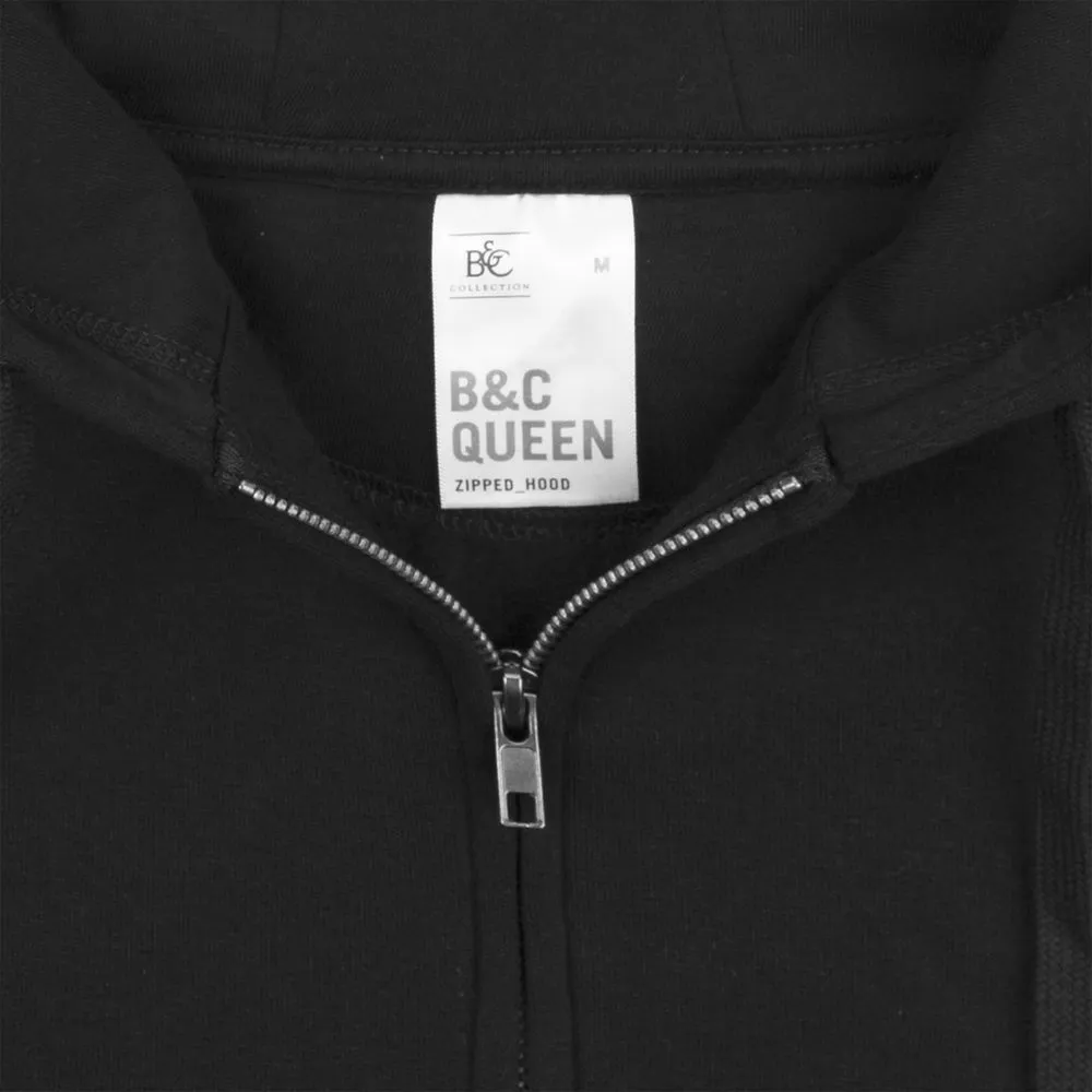 Толстовка на молнии с капюшоном женская Queen, белая, размер XS заказать онлайн с вашим дизайном на заказ в Москве и области