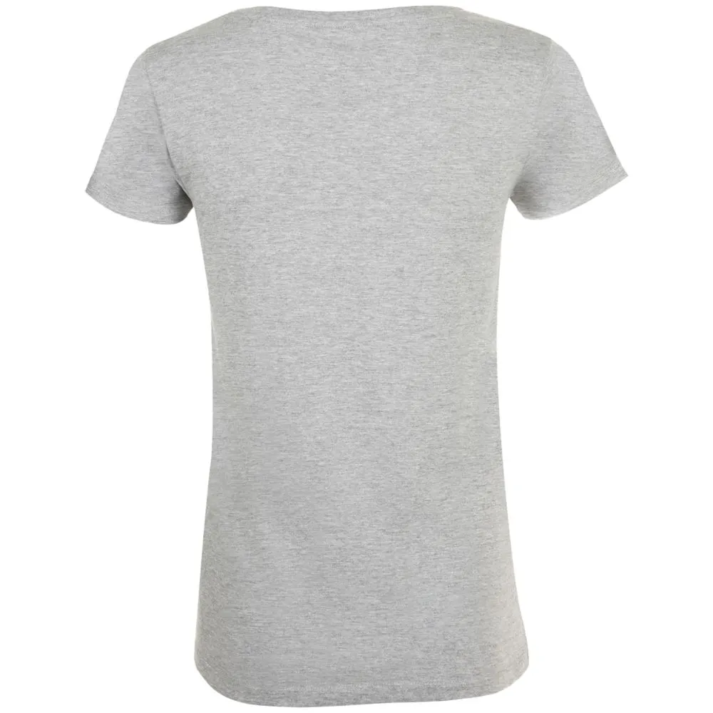 Футболка женская «Преодолень», серый меланж заказать онлайн с вашим дизайном на заказ в Москве и области