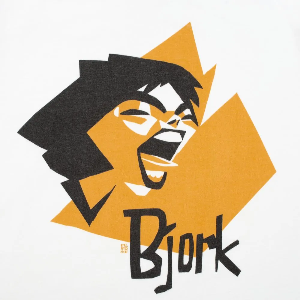 Футболка женская «Меламед. Bjork», белая, размер XL заказать онлайн с вашим дизайном на заказ в Москве и области