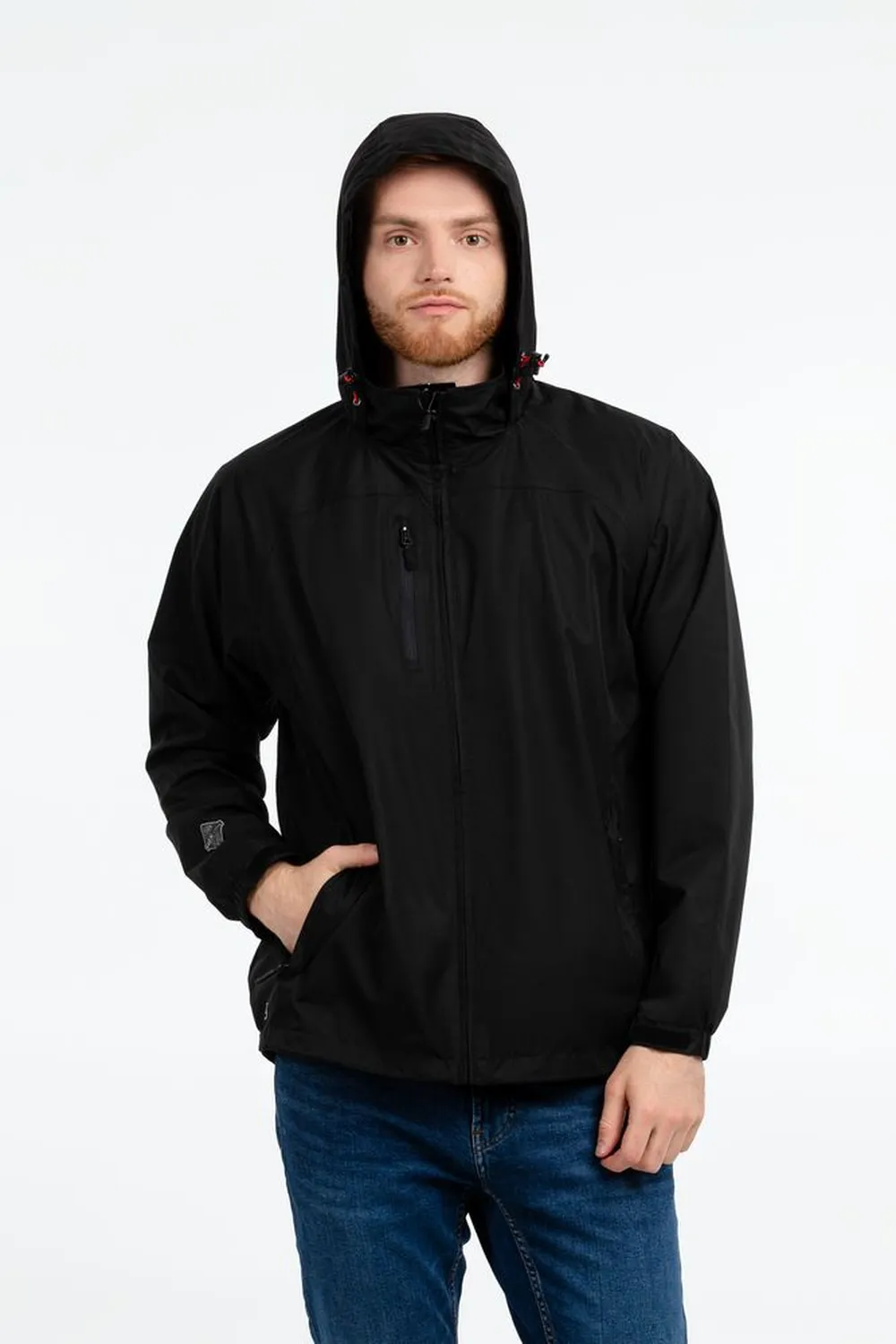 Ветровка мужская Stratus черная, размер S заказать онлайн с вашим дизайном на заказ в Москве и области