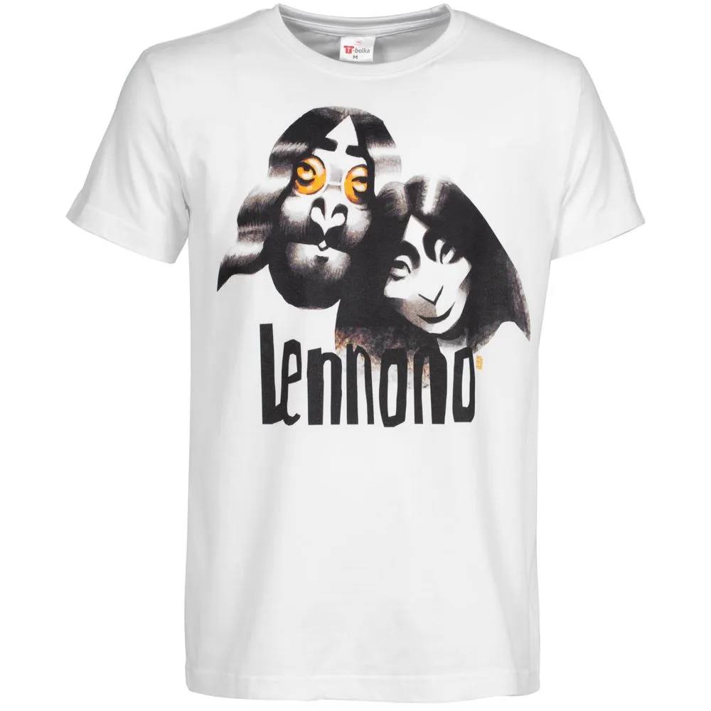 Футболка «Меламед. John Lennon, Yoko Ono», белая заказать онлайн с вашим дизайном на заказ в Москве и области
