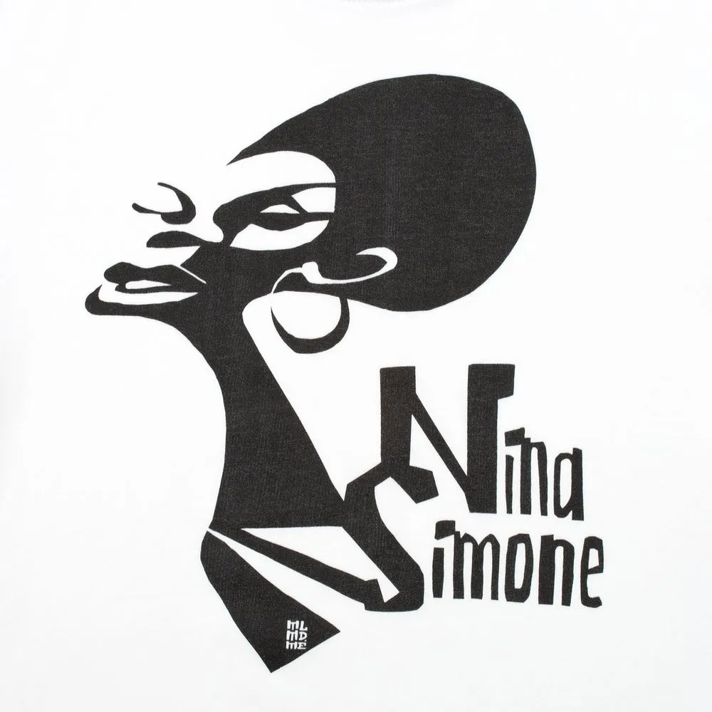 Футболка женская «Меламед. Nina Simone», белая, размер L заказать онлайн с вашим дизайном на заказ в Москве и области