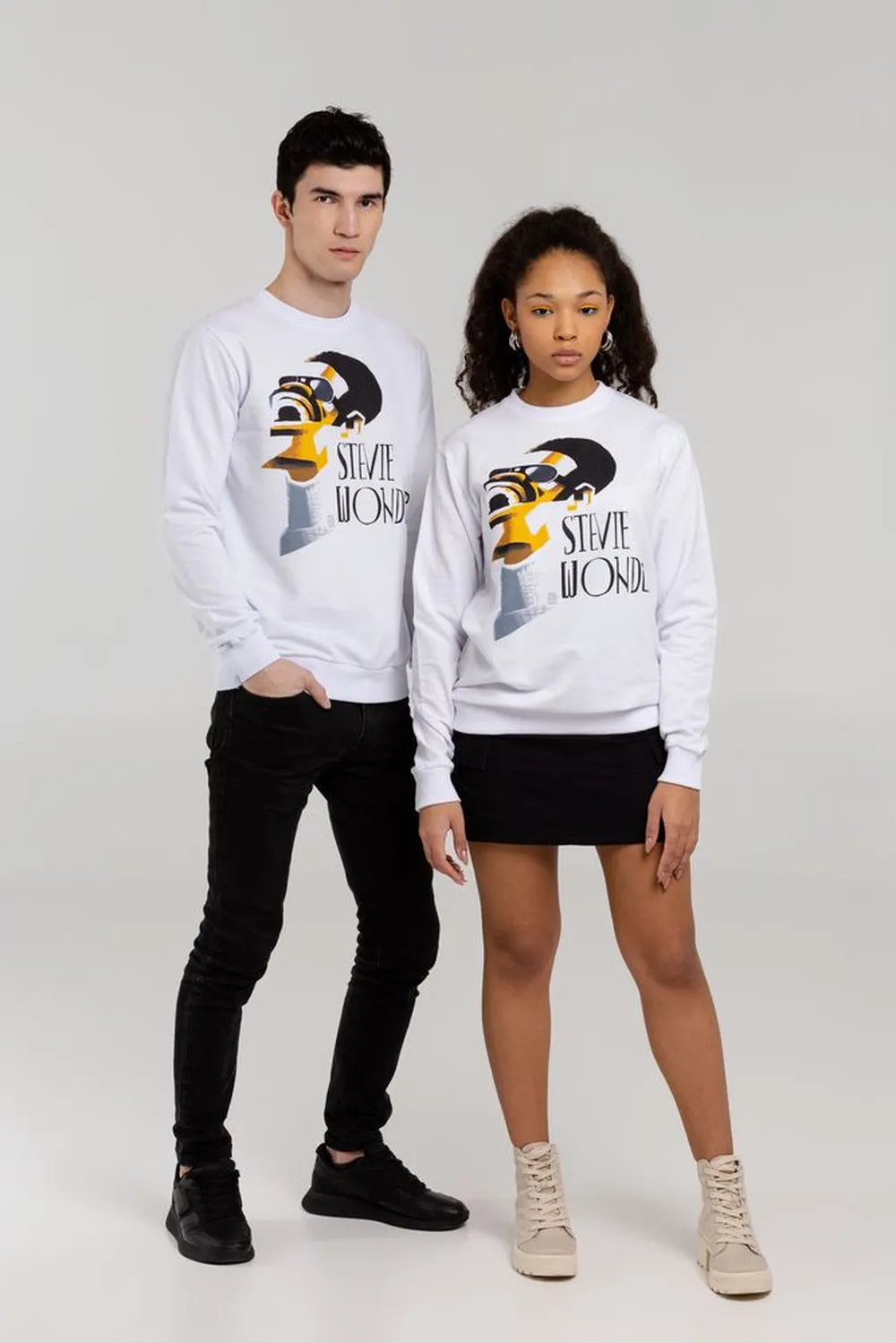 Толстовка «Меламед. Stevie Wonder», белая, размер XS заказать онлайн с вашим дизайном на заказ в Москве и области