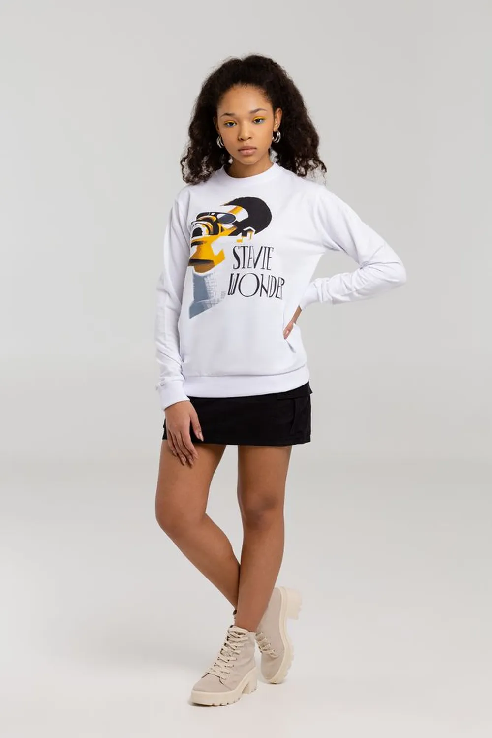 Толстовка «Меламед. Stevie Wonder», белая, размер XS заказать онлайн с вашим дизайном на заказ в Москве и области