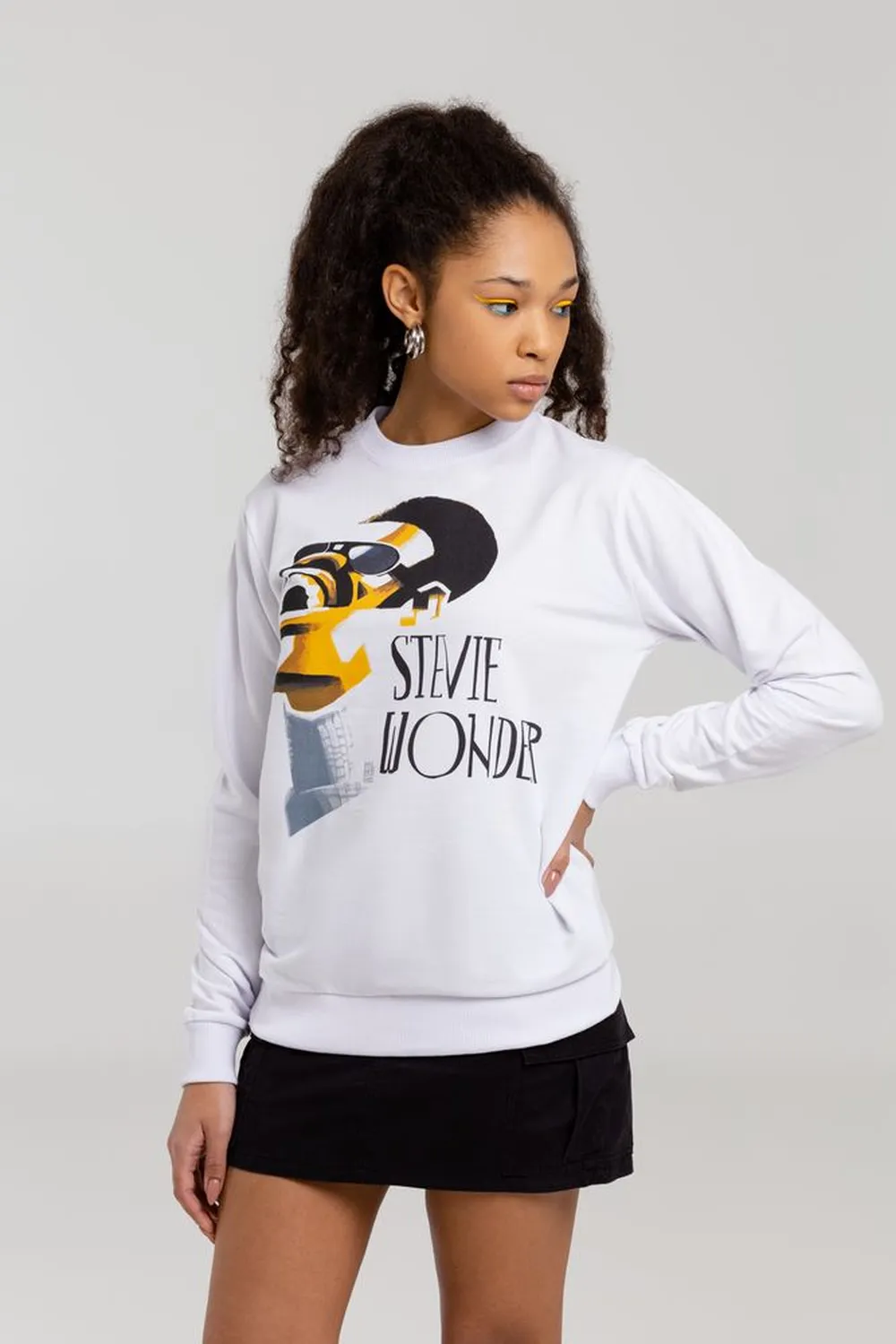Толстовка «Меламед. Stevie Wonder», белая, размер XS заказать онлайн с вашим дизайном на заказ в Москве и области