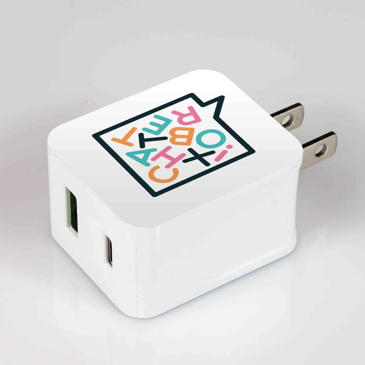Двойное USB зарядное устройство Type-C – 20 Вт заказать онлайн с вашим дизайном на заказ в Москве и области