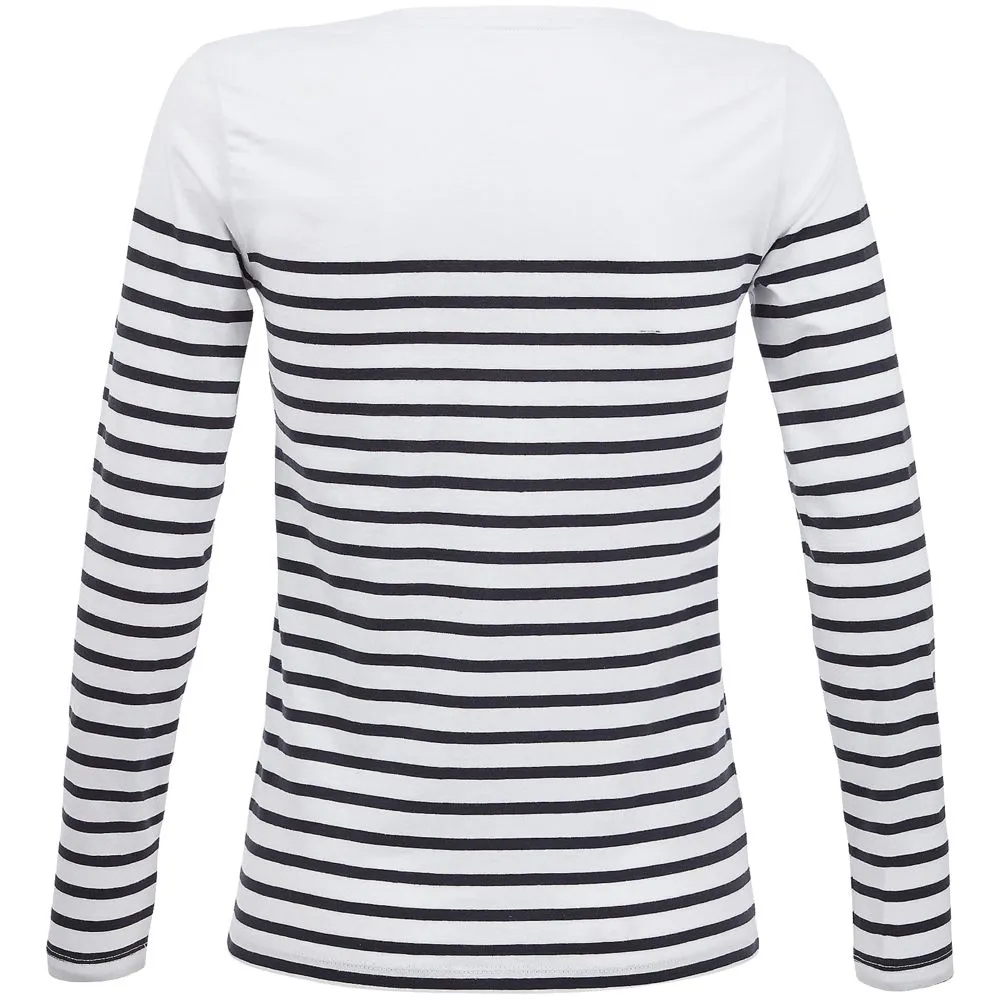 Футболка женская с длинным рукавом Matelot LSL Women, белая с темно-синим, размер XXL заказать онлайн с вашим дизайном на заказ в Москве и области