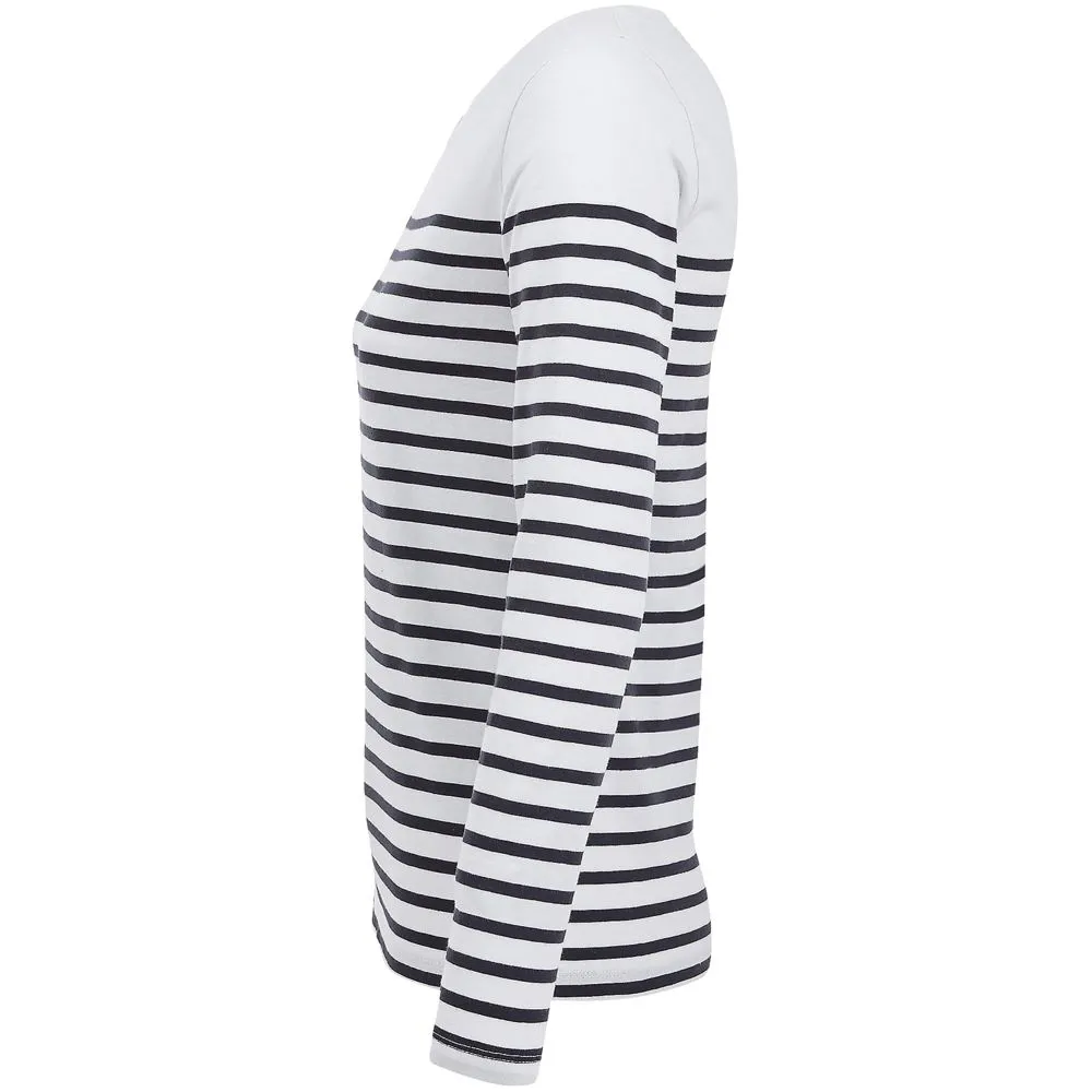 Футболка женская с длинным рукавом Matelot LSL Women, белая с темно-синим, размер XXL заказать онлайн с вашим дизайном на заказ в Москве и области