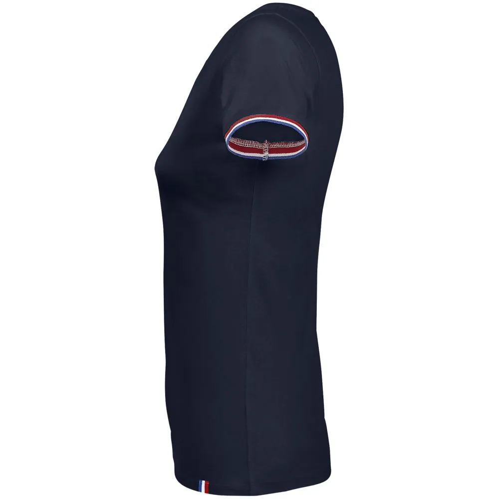 Футболка женская Rainbow Women, темно-синяя с ярко-синим заказать онлайн с вашим дизайном на заказ в Москве и области