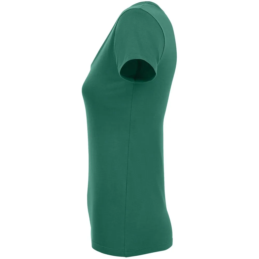 Футболка женская Metropolitan, изумрудно-зеленая, размер S заказать онлайн с вашим дизайном на заказ в Москве и области