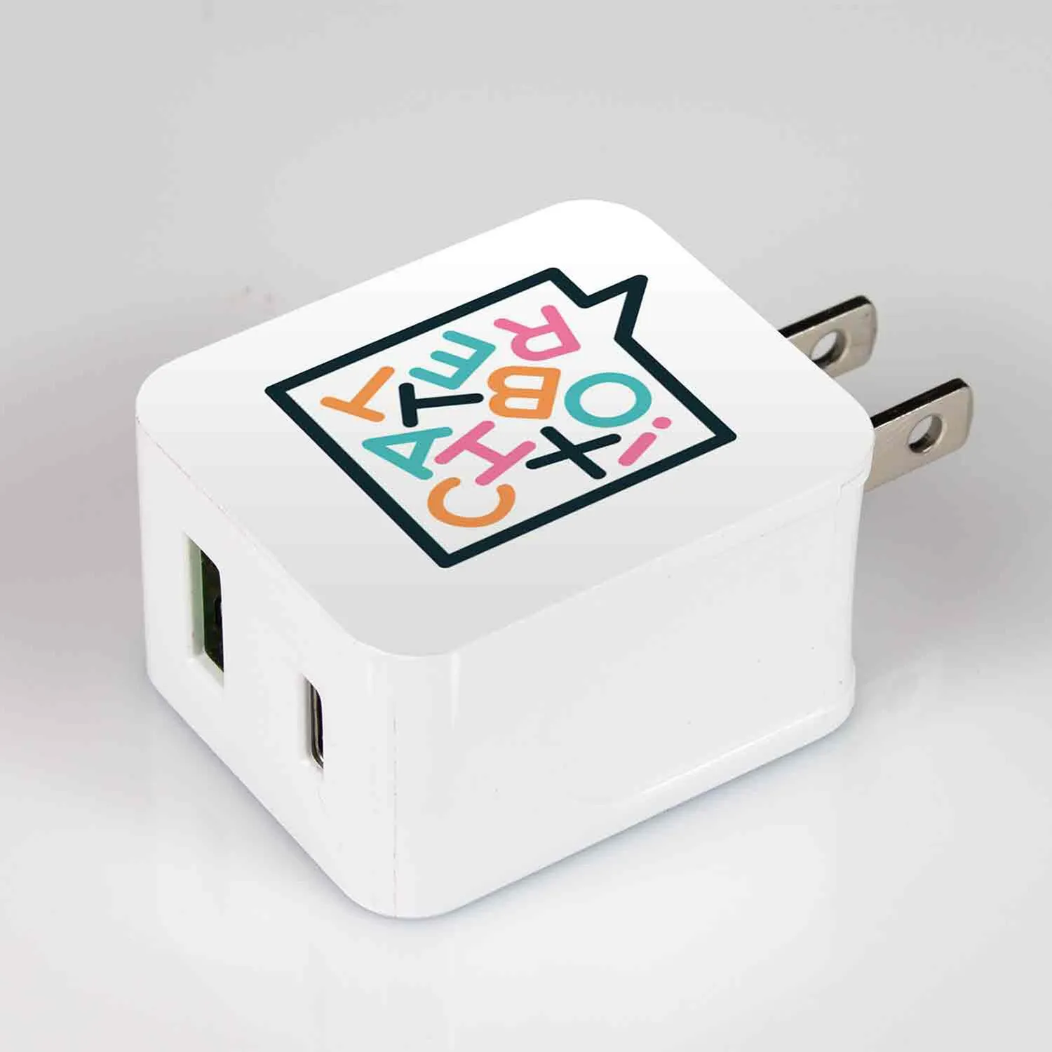 Двойное USB зарядное устройство Type-C – 18 Вт заказать онлайн с вашим дизайном на заказ в Москве и области