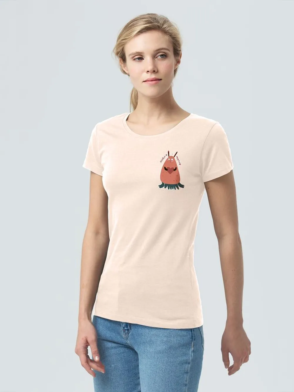 Футболка женская «Любоф-моркоф II», розовая, размер L заказать онлайн с вашим дизайном на заказ в Москве и области