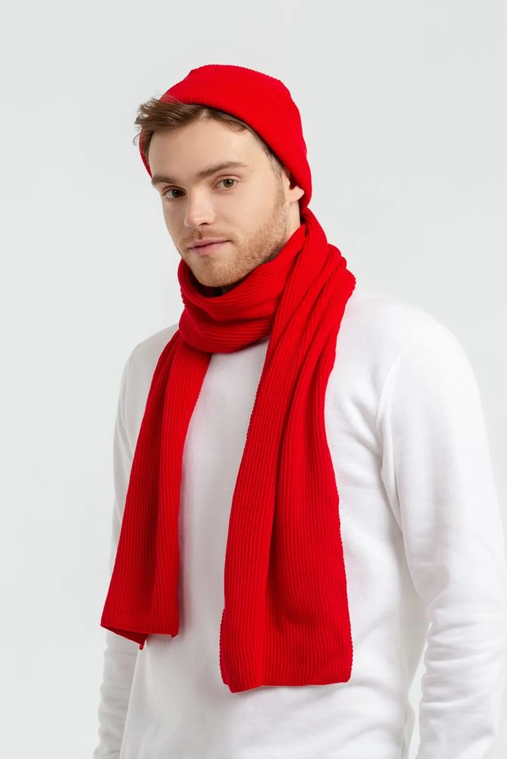 Шарф Life Explorer, красный (алый) заказать онлайн с вашим дизайном на заказ в Москве и области