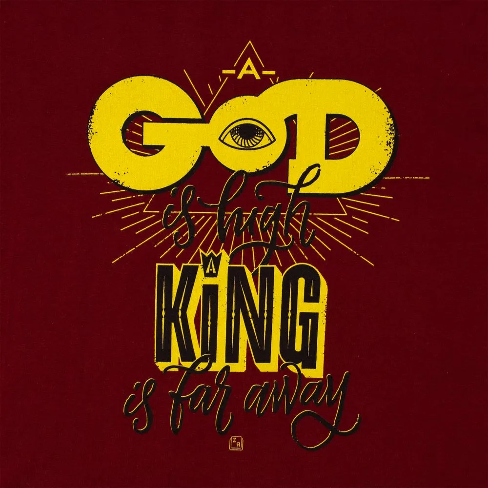 Футболка A God is High, гранатово-красная, размер XXL заказать онлайн с вашим дизайном на заказ в Москве и области