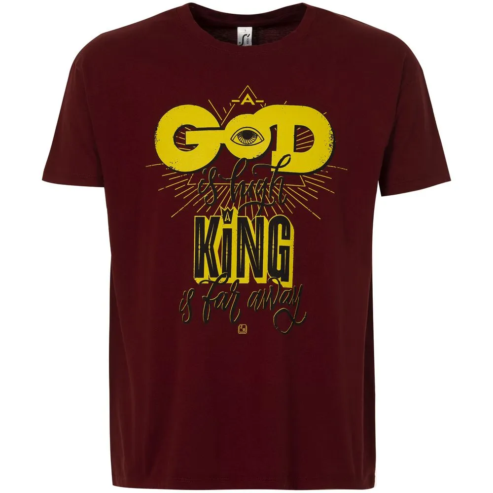 Футболка A God is High, гранатово-красная, размер XXL заказать онлайн с вашим дизайном на заказ в Москве и области