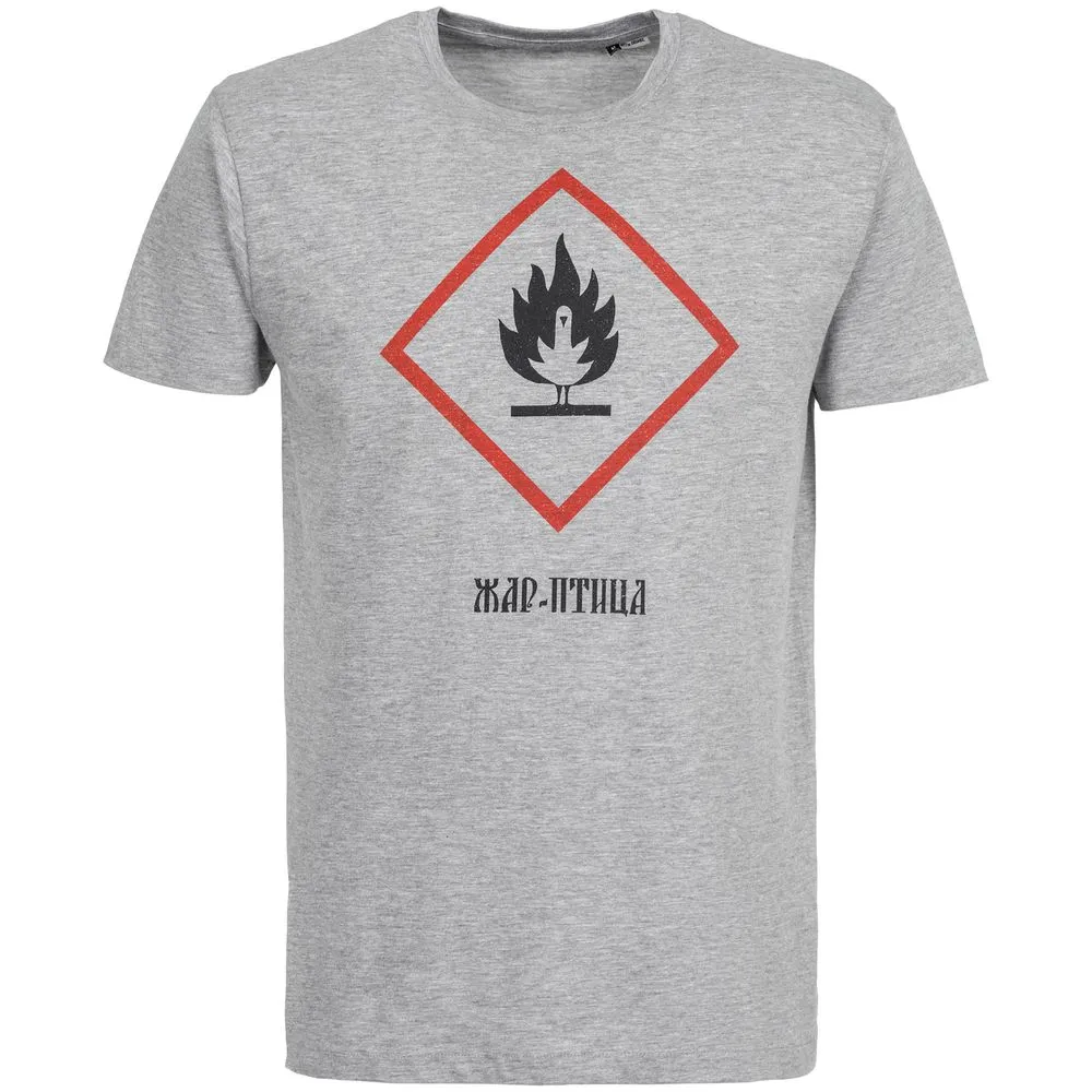 Футболка «Жар-птица», серый меланж, размер S заказать онлайн с вашим дизайном на заказ в Москве и области