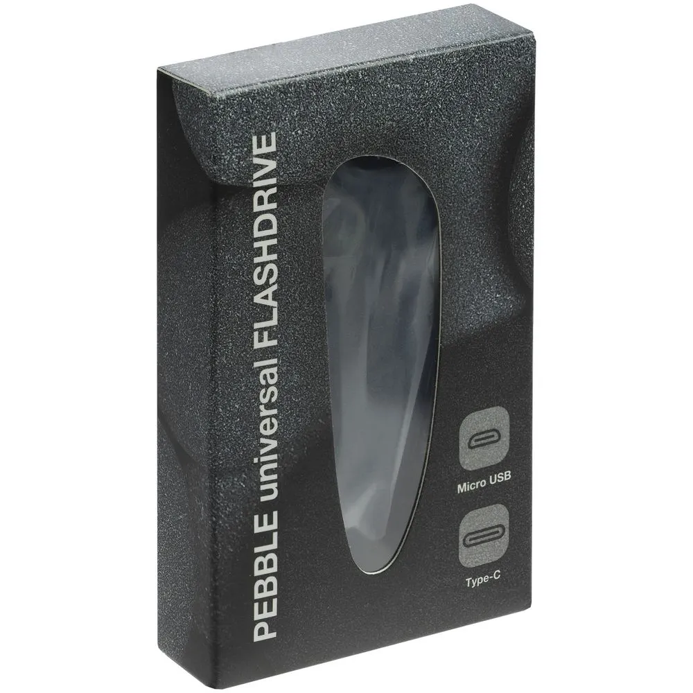 Флешка Pebble Universal, USB 3.0, серо-синяя, 32 Гб заказать онлайн с вашим дизайном на заказ в Москве и области