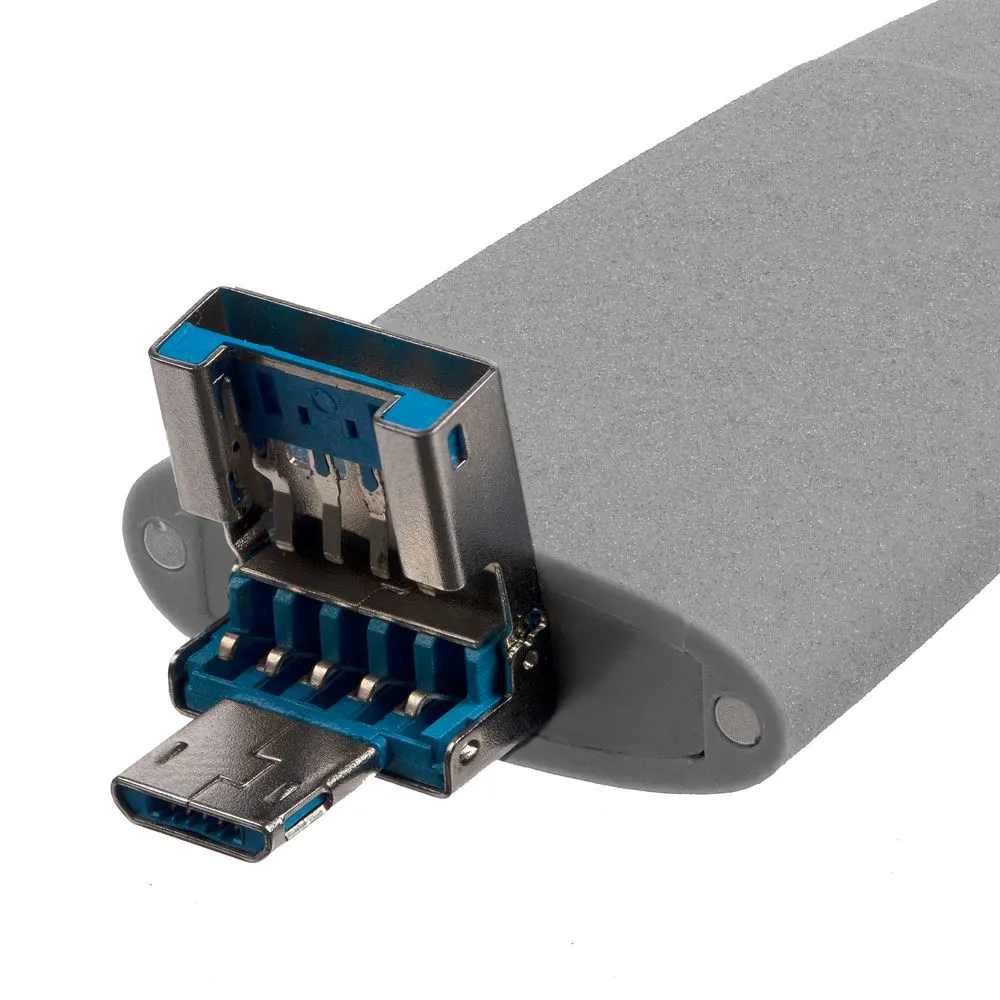 Флешка Pebble Universal, USB 3.0, серая, 64 Гб заказать онлайн с вашим дизайном на заказ в Москве и области
