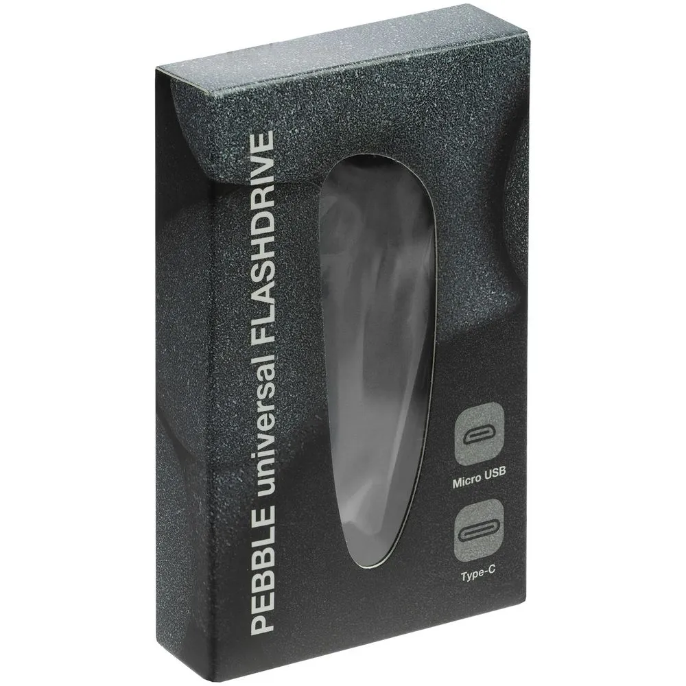 Флешка Pebble Universal, USB 3.0, серая, 64 Гб заказать онлайн с вашим дизайном на заказ в Москве и области