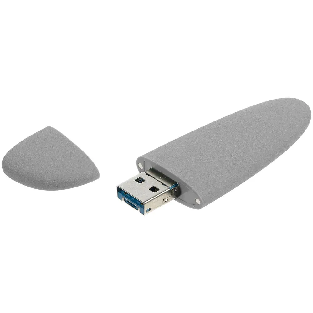 Флешка Pebble Universal, USB 3.0, серая, 64 Гб заказать онлайн с вашим дизайном на заказ в Москве и области