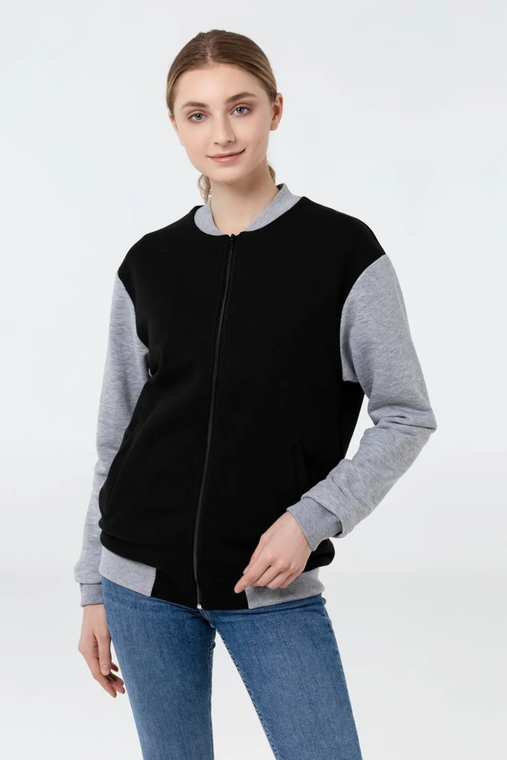 Бомбер College ярко-синий, размер XL заказать онлайн с вашим дизайном на заказ в Москве и области