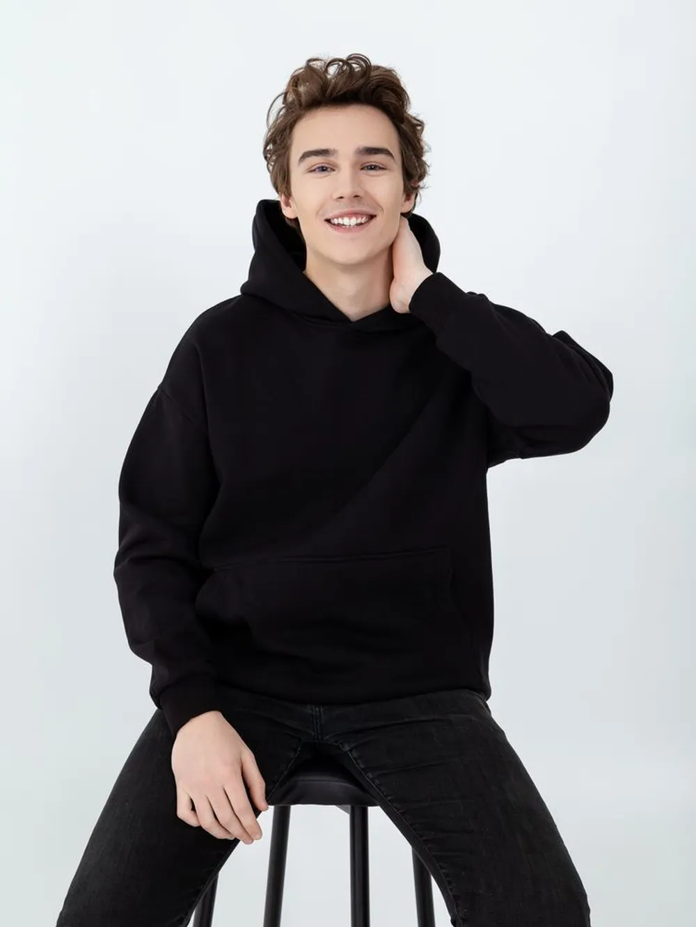 Худи Kulonga Oversize, черное, размер ХS/S заказать онлайн с вашим дизайном на заказ в Москве и области