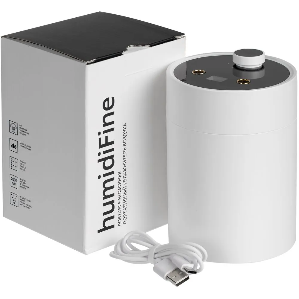 Переносной увлажнитель-ароматизатор humidiFine, белый заказать онлайн с вашим дизайном на заказ в Москве и области