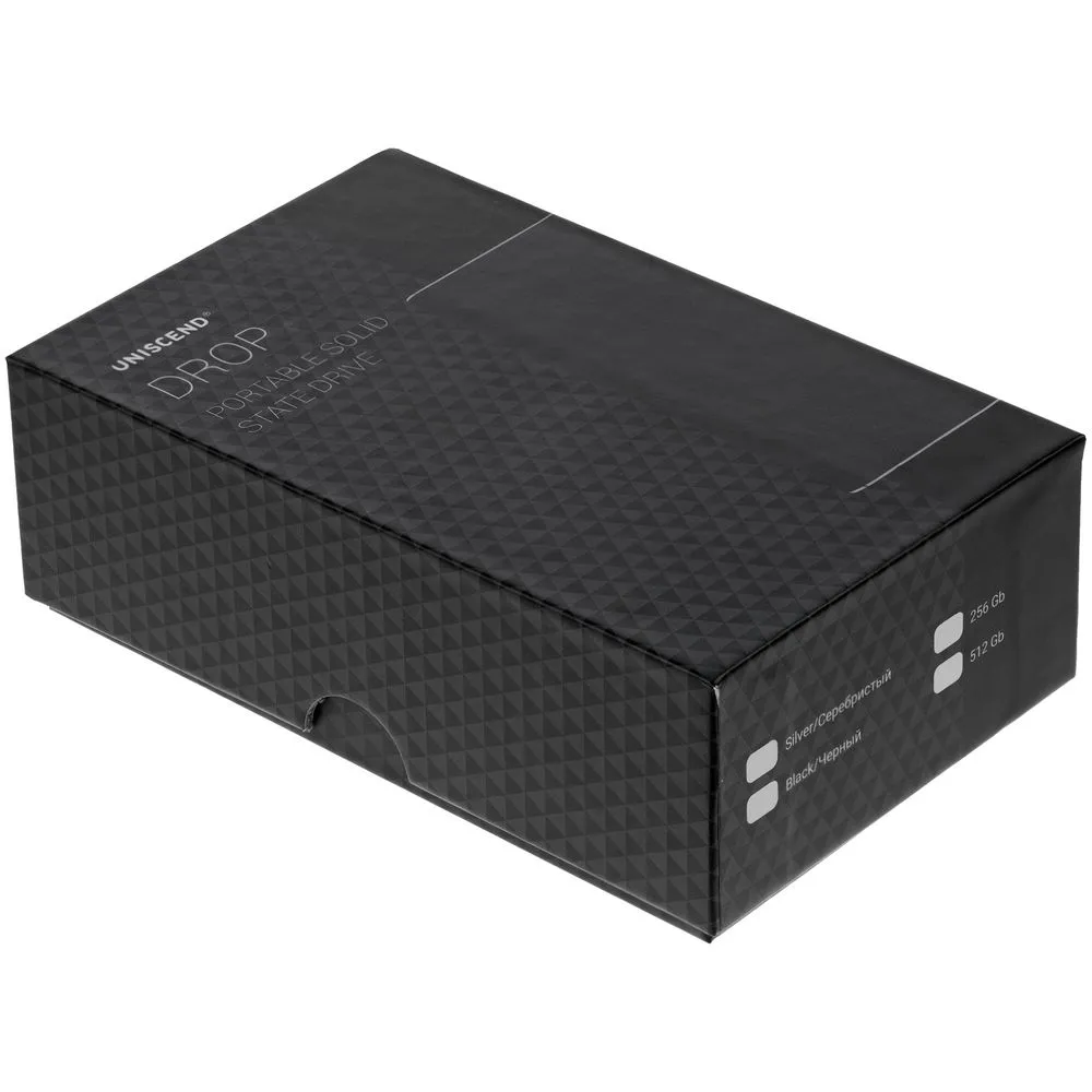 Портативный внешний диск SSD Uniscend Drop, 256 Гб, черный заказать онлайн с вашим дизайном на заказ в Москве и области