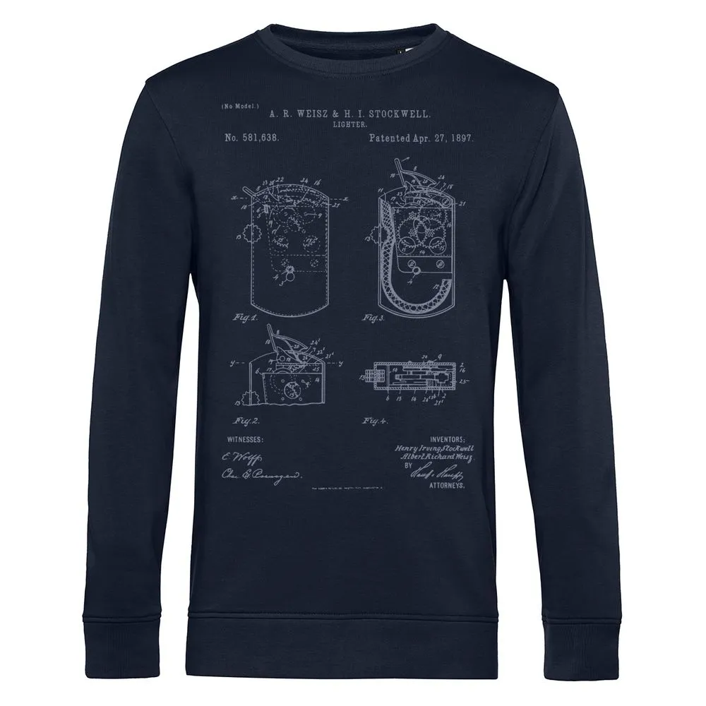 Свитшот Old Patents. Lighter, темно-синий, размер XL заказать онлайн с вашим дизайном на заказ в Москве и области