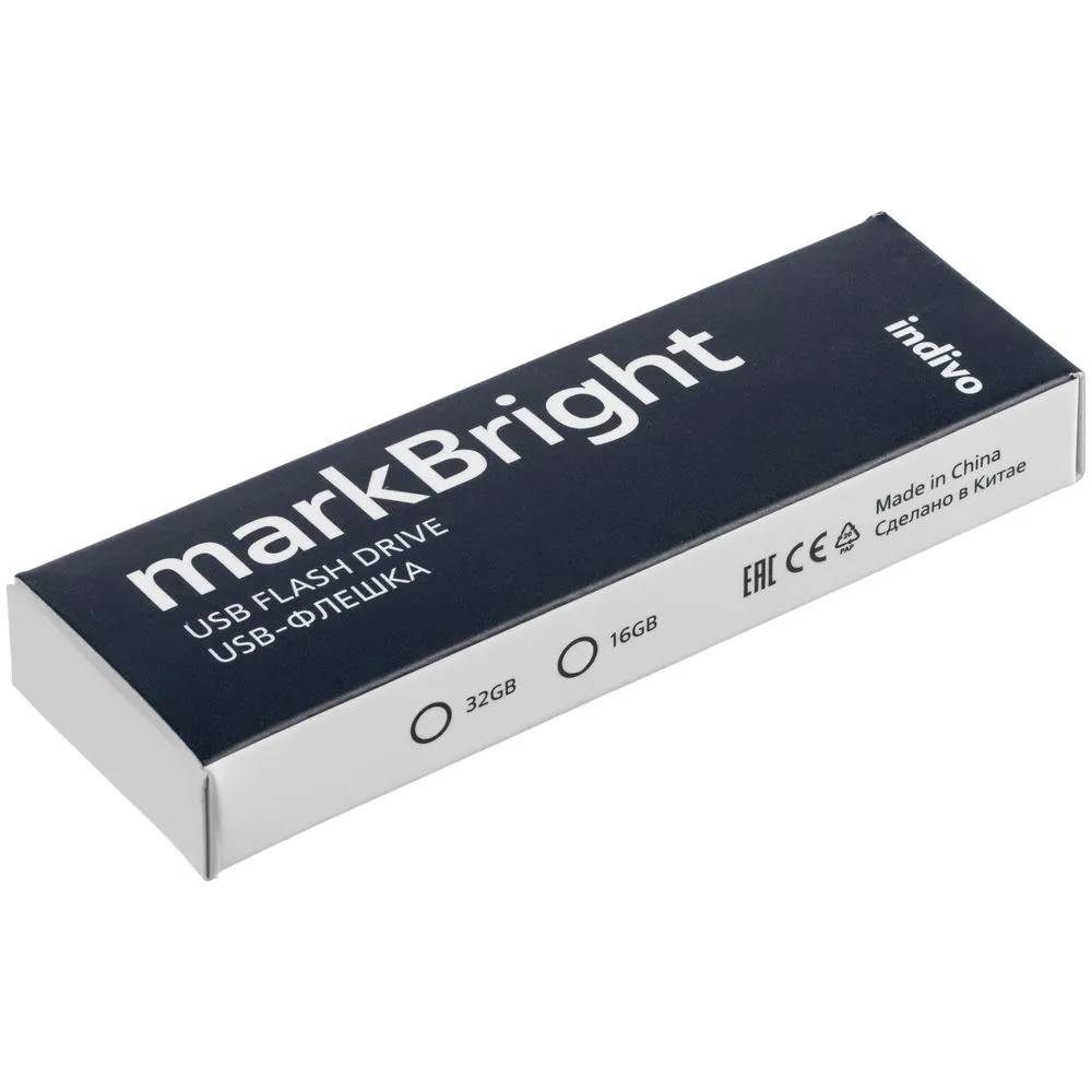 Флешка markBright с белой подсветкой, 16 Гб заказать онлайн с вашим дизайном на заказ в Москве и области