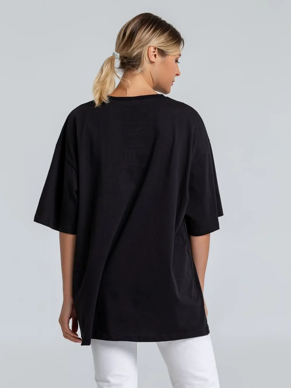 Футболка оверсайз «Чистая соль», черная, размер M/L (48-50) заказать онлайн с вашим дизайном на заказ в Москве и области