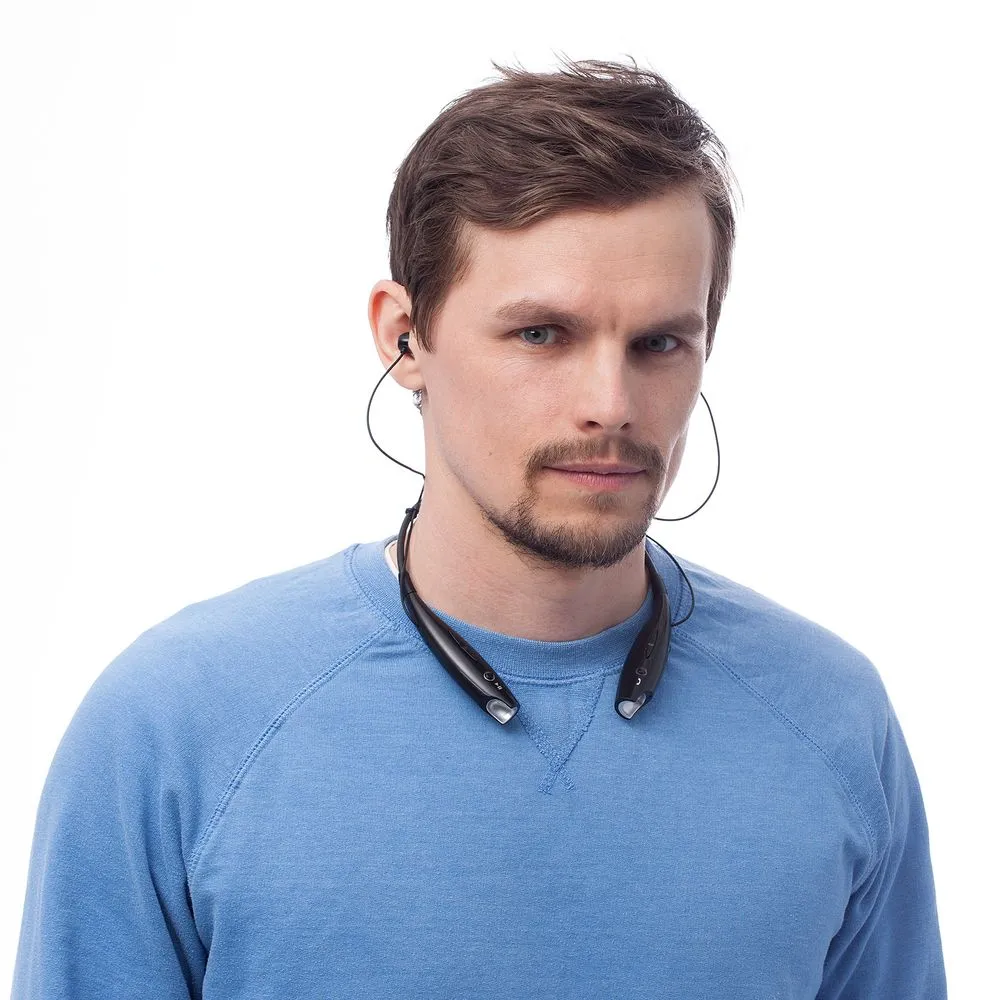 Bluetooth наушники stereoBand, ver.2, черные заказать онлайн с вашим дизайном на заказ в Москве и области
