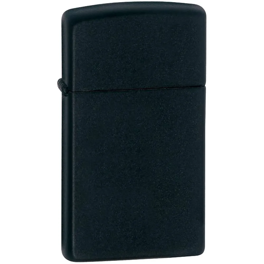 Зажигалка Zippo Slim Matt, матовая черная заказать онлайн с вашим дизайном на заказ в Москве и области