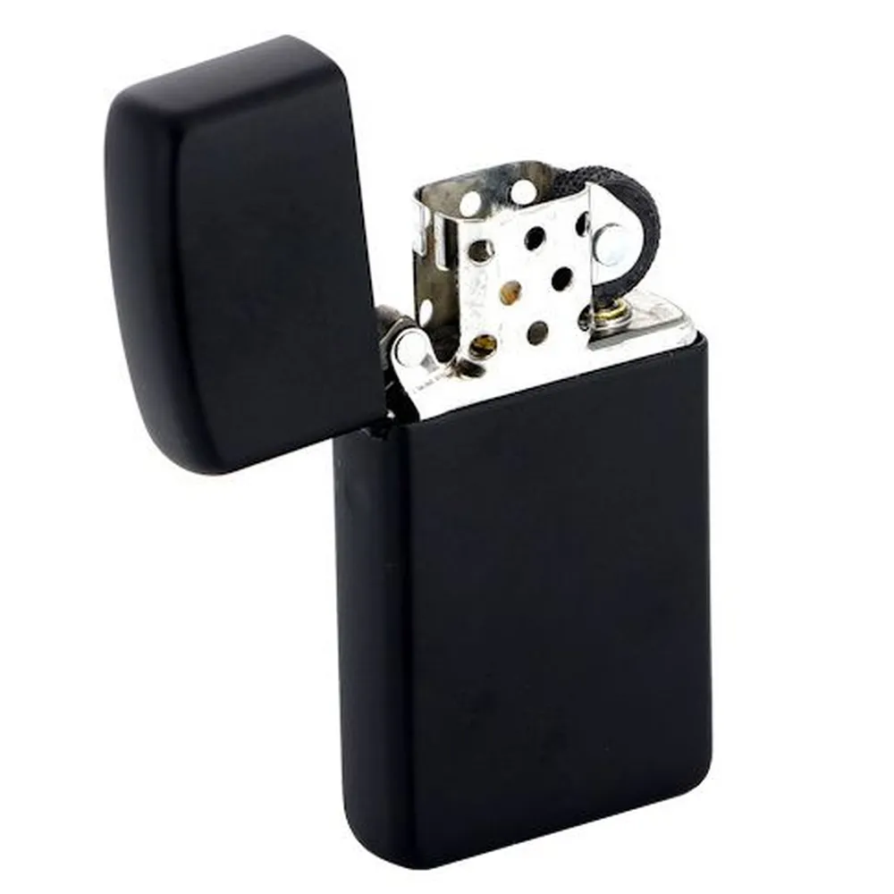 Зажигалка Zippo Slim Matt, матовая черная заказать онлайн с вашим дизайном на заказ в Москве и области