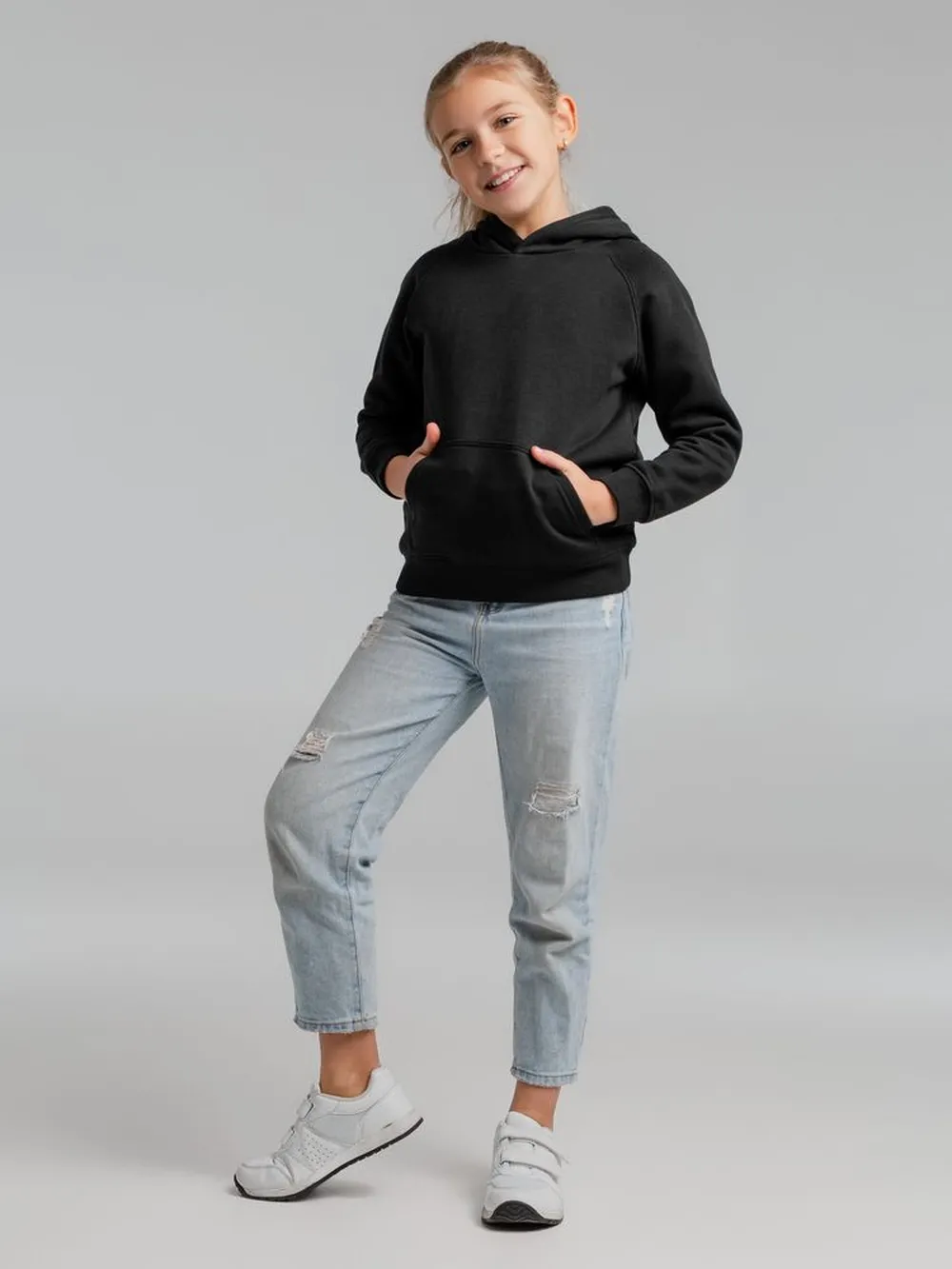 Толстовка детская Stellar Kids, черная, на рост 130-140 см (10 лет) заказать онлайн с вашим дизайном на заказ в Москве и области