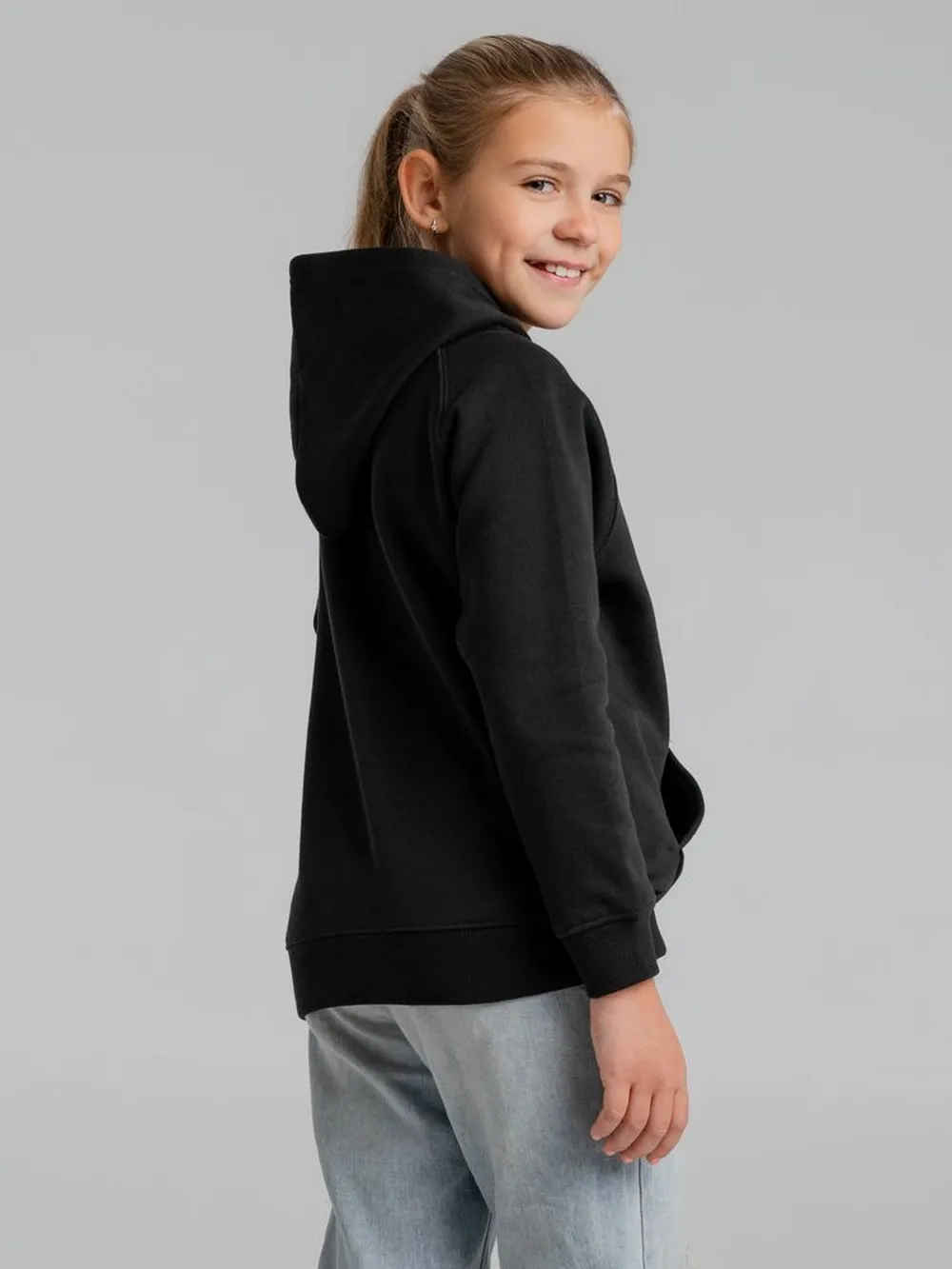 Толстовка детская Stellar Kids, черная, на рост 130-140 см (10 лет) заказать онлайн с вашим дизайном на заказ в Москве и области
