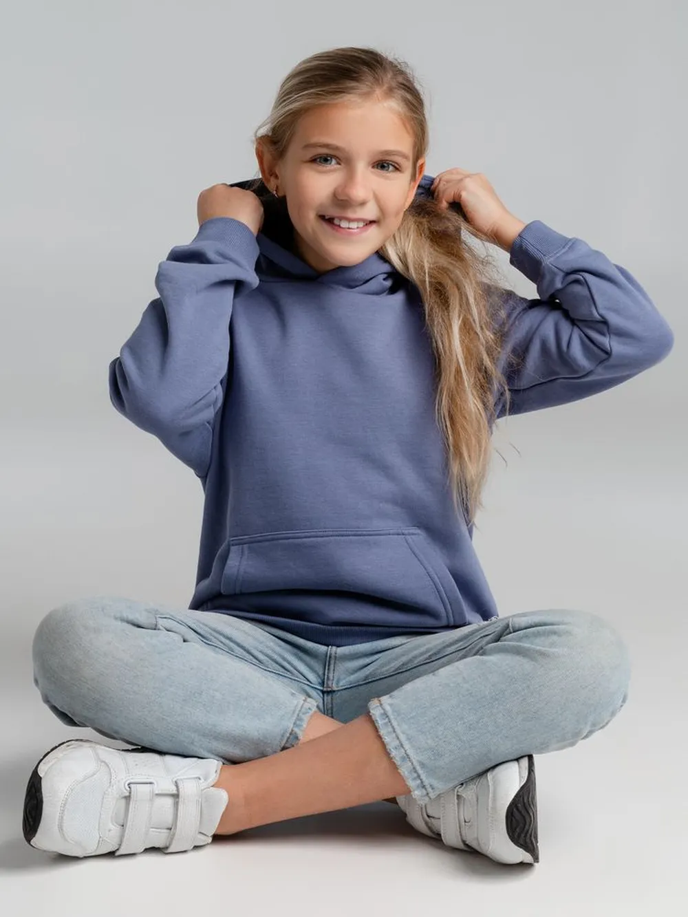 Толстовка детская Stellar Kids, синяя, на рост 130-140 см (10 лет) заказать онлайн с вашим дизайном на заказ в Москве и области