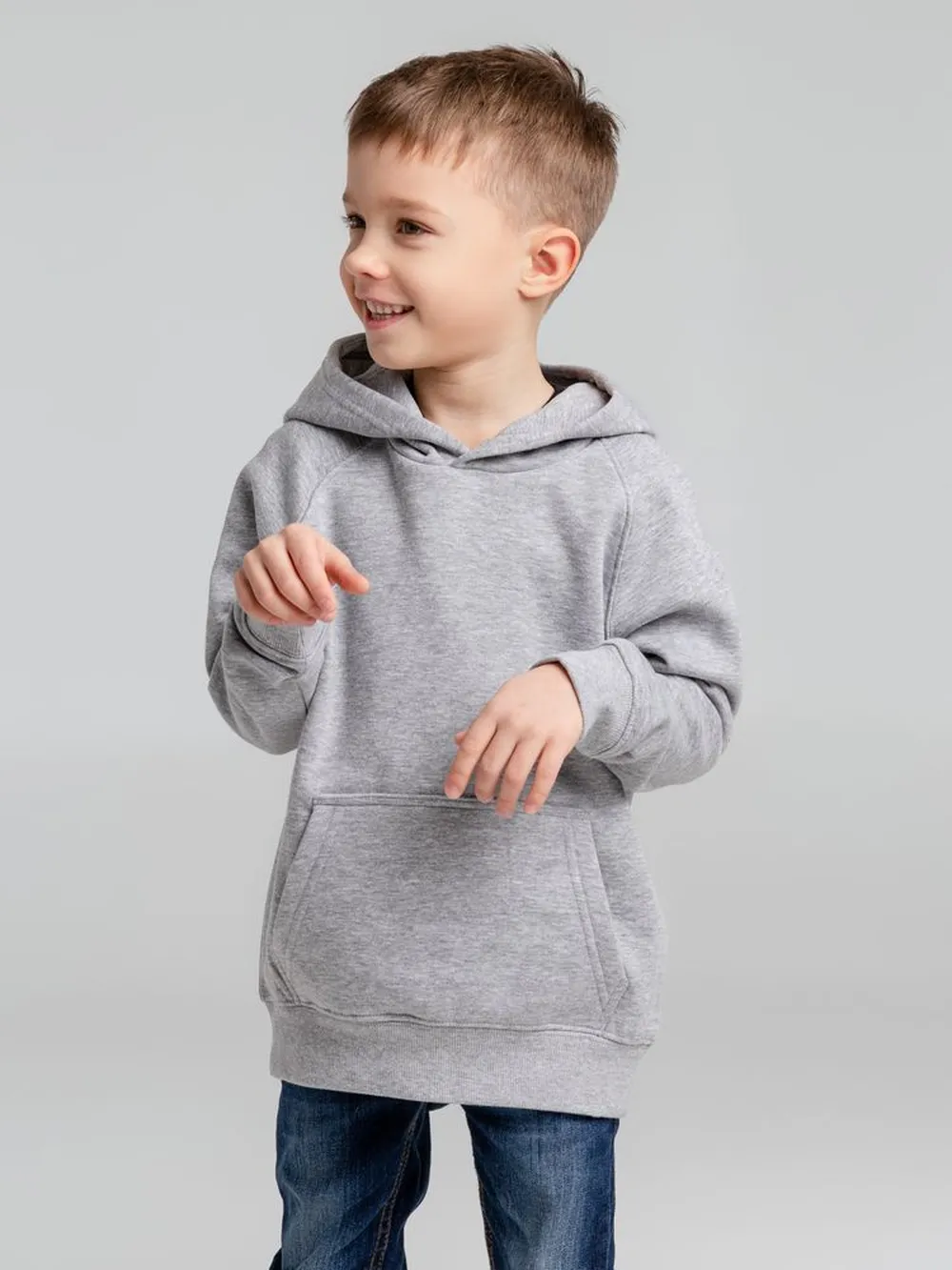 Толстовка детская Stellar Kids, серый меланж, на рост 96-104 см (4 года) заказать онлайн с вашим дизайном на заказ в Москве и области