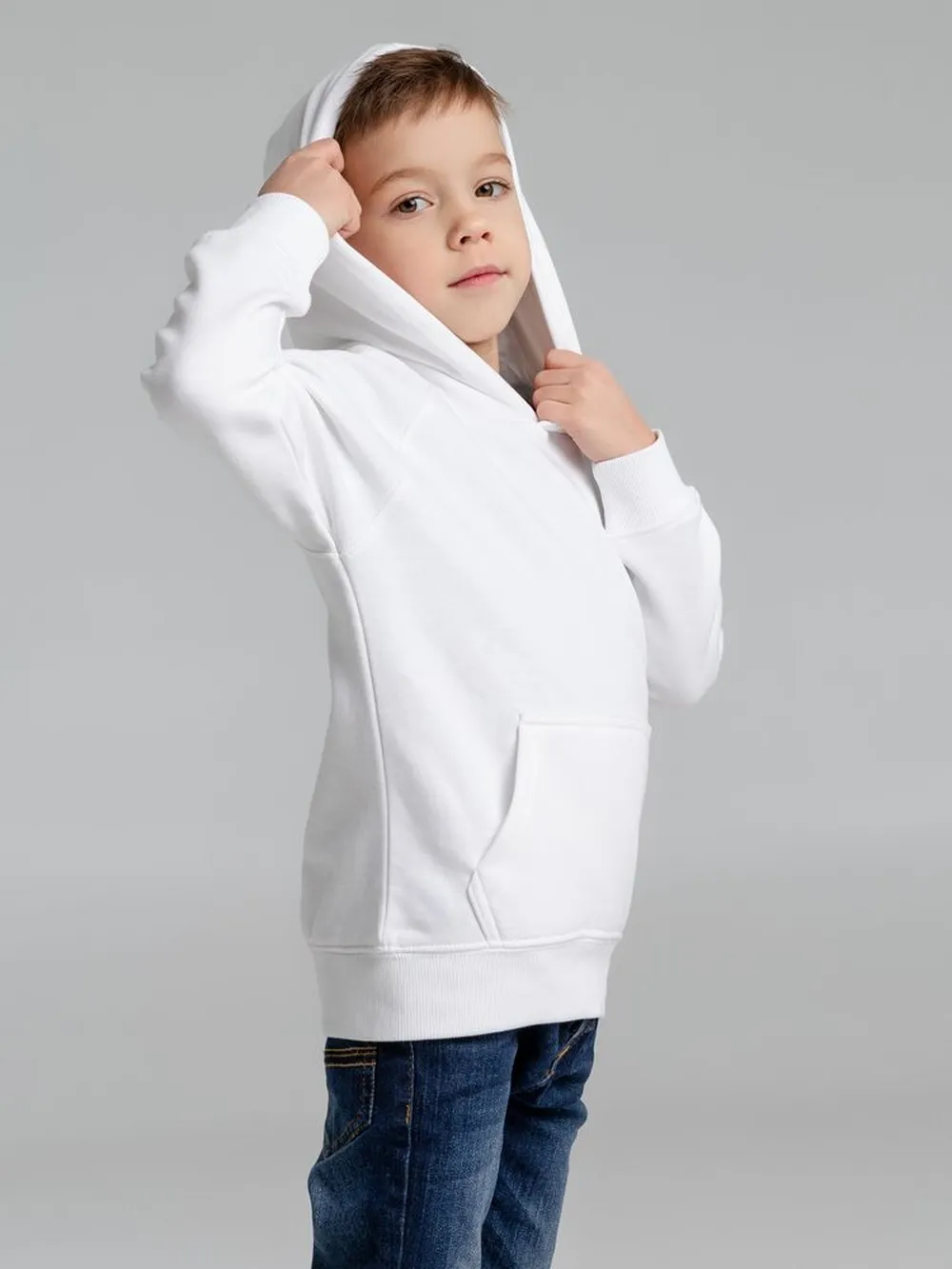 Толстовка детская Stellar Kids, белая, на рост 118-128 см (8 лет) заказать онлайн с вашим дизайном на заказ в Москве и области