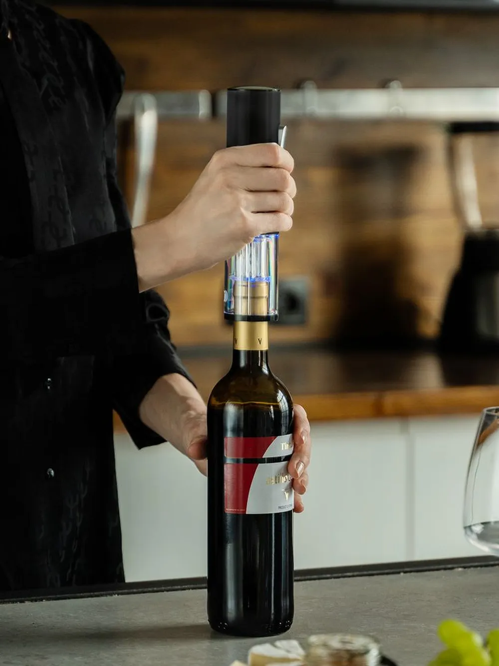 Электрический штопор с ножом для фольги Wine Diesel, черный заказать онлайн с вашим дизайном на заказ в Москве и области