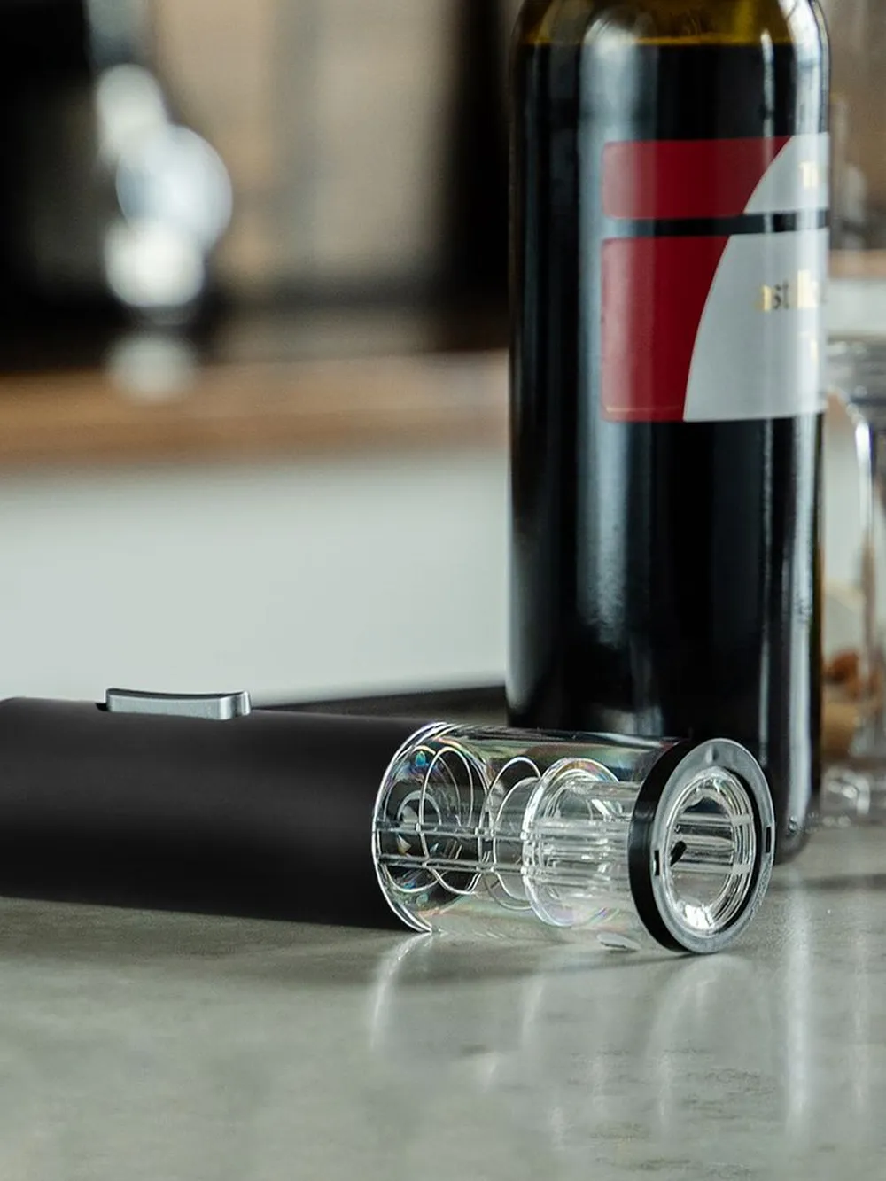 Электрический штопор с ножом для фольги Wine Diesel, черный заказать онлайн с вашим дизайном на заказ в Москве и области