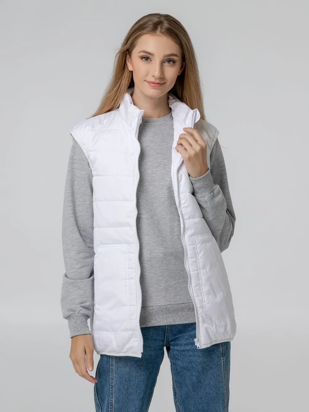 Жилет Leven, белый, размер M заказать онлайн с вашим дизайном на заказ в Москве и области