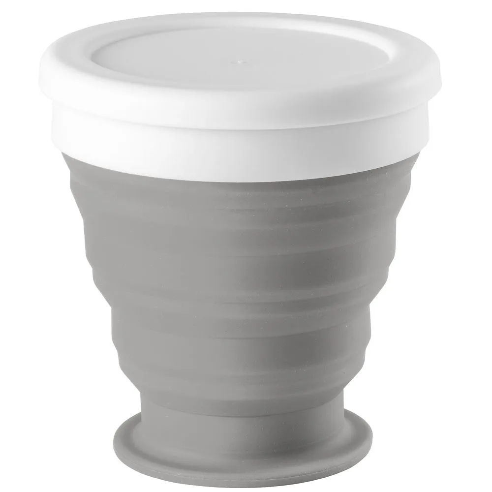 Складной стакан с крышкой Astrada, серый заказать онлайн с вашим дизайном на заказ в Москве и области