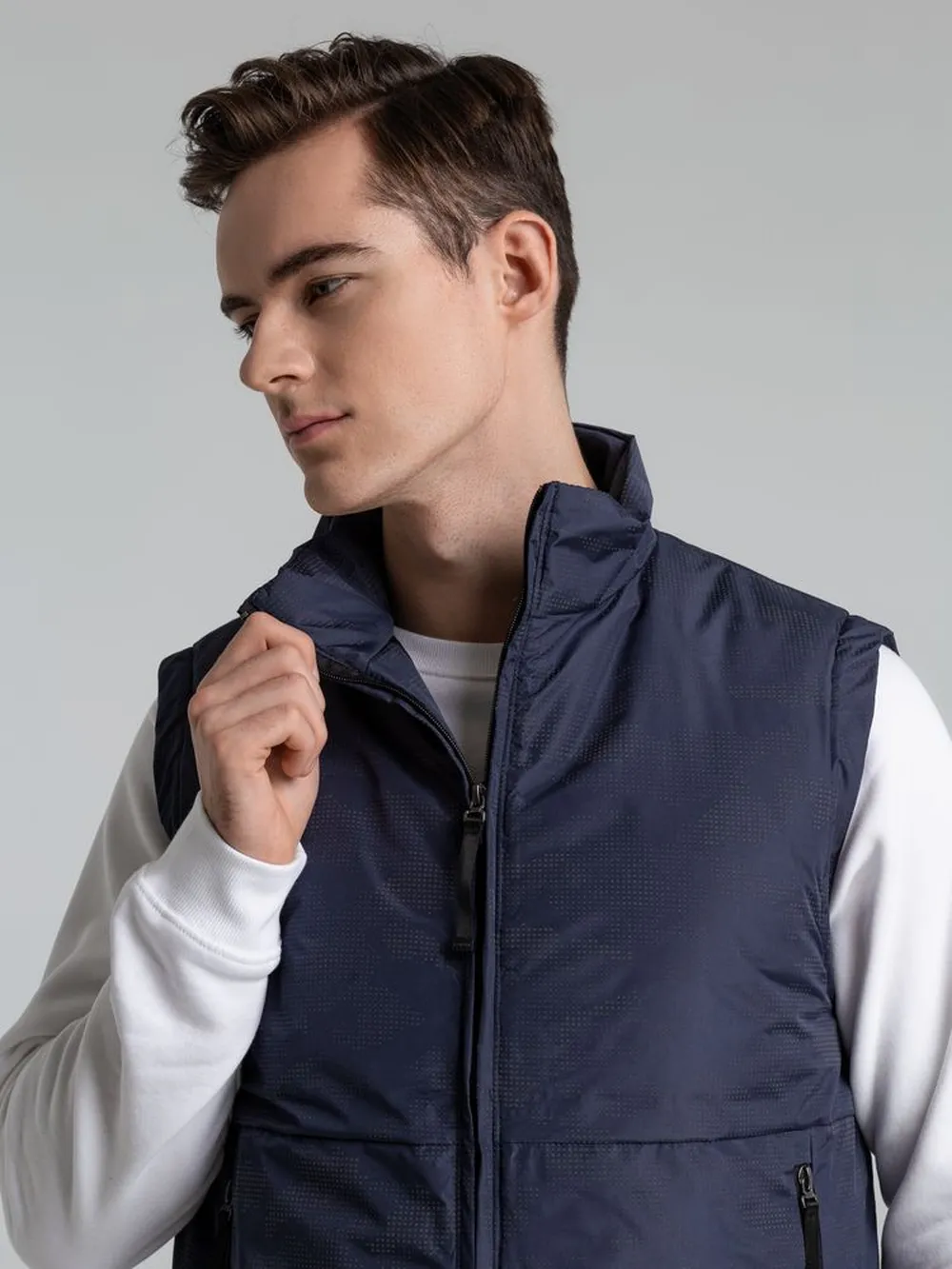 Жилет светоотражающий Lattvind, темно-синий заказать онлайн с вашим дизайном на заказ в Москве и области