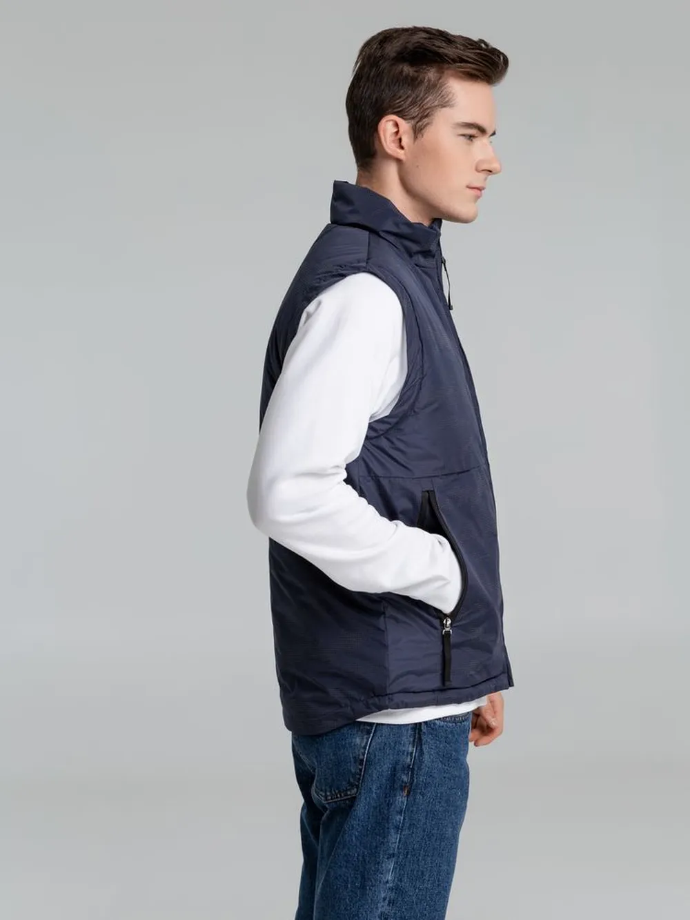 Жилет светоотражающий Lattvind темно-синий, размер S заказать онлайн с вашим дизайном на заказ в Москве и области