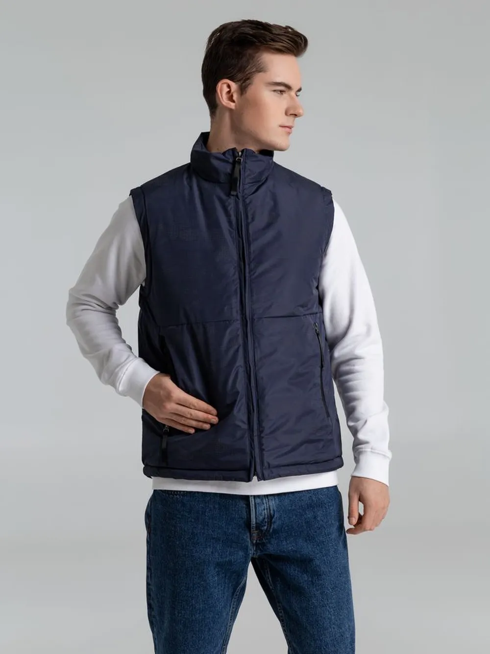 Жилет светоотражающий Lattvind темно-синий, размер S заказать онлайн с вашим дизайном на заказ в Москве и области