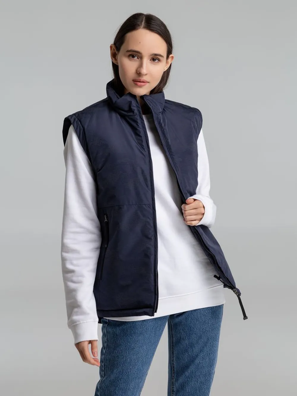 Жилет светоотражающий Lattvind темно-синий, размер S заказать онлайн с вашим дизайном на заказ в Москве и области