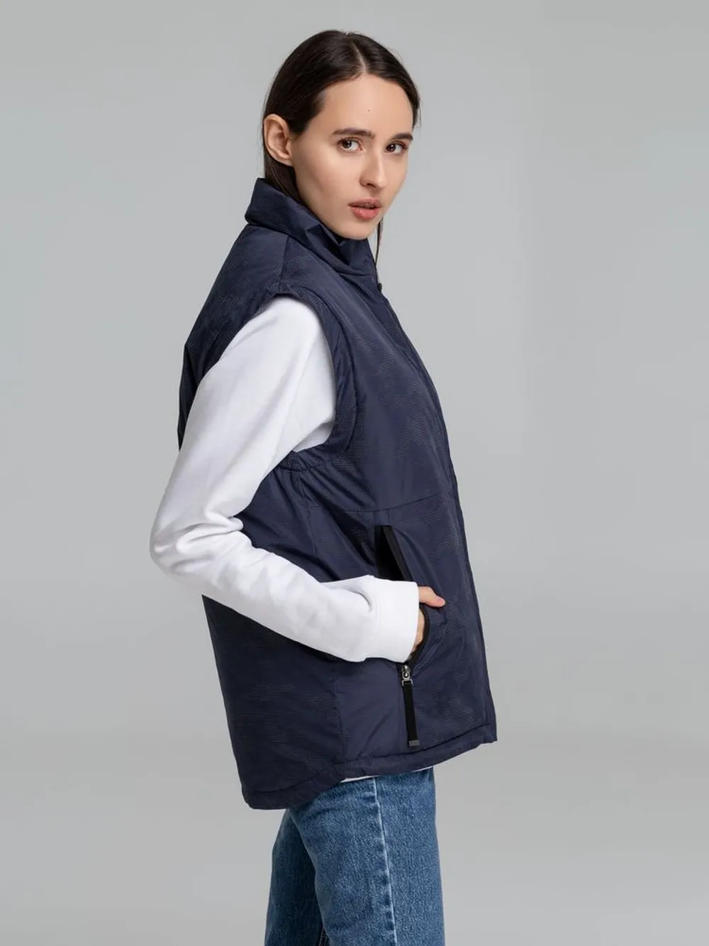 Жилет светоотражающий Lattvind темно-синий, размер S заказать онлайн с вашим дизайном на заказ в Москве и области