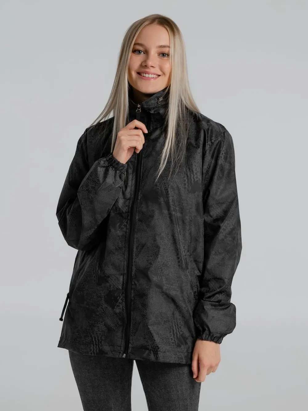 Ветровка светоотражающая Finvind, темно-серая заказать онлайн с вашим дизайном на заказ в Москве и области