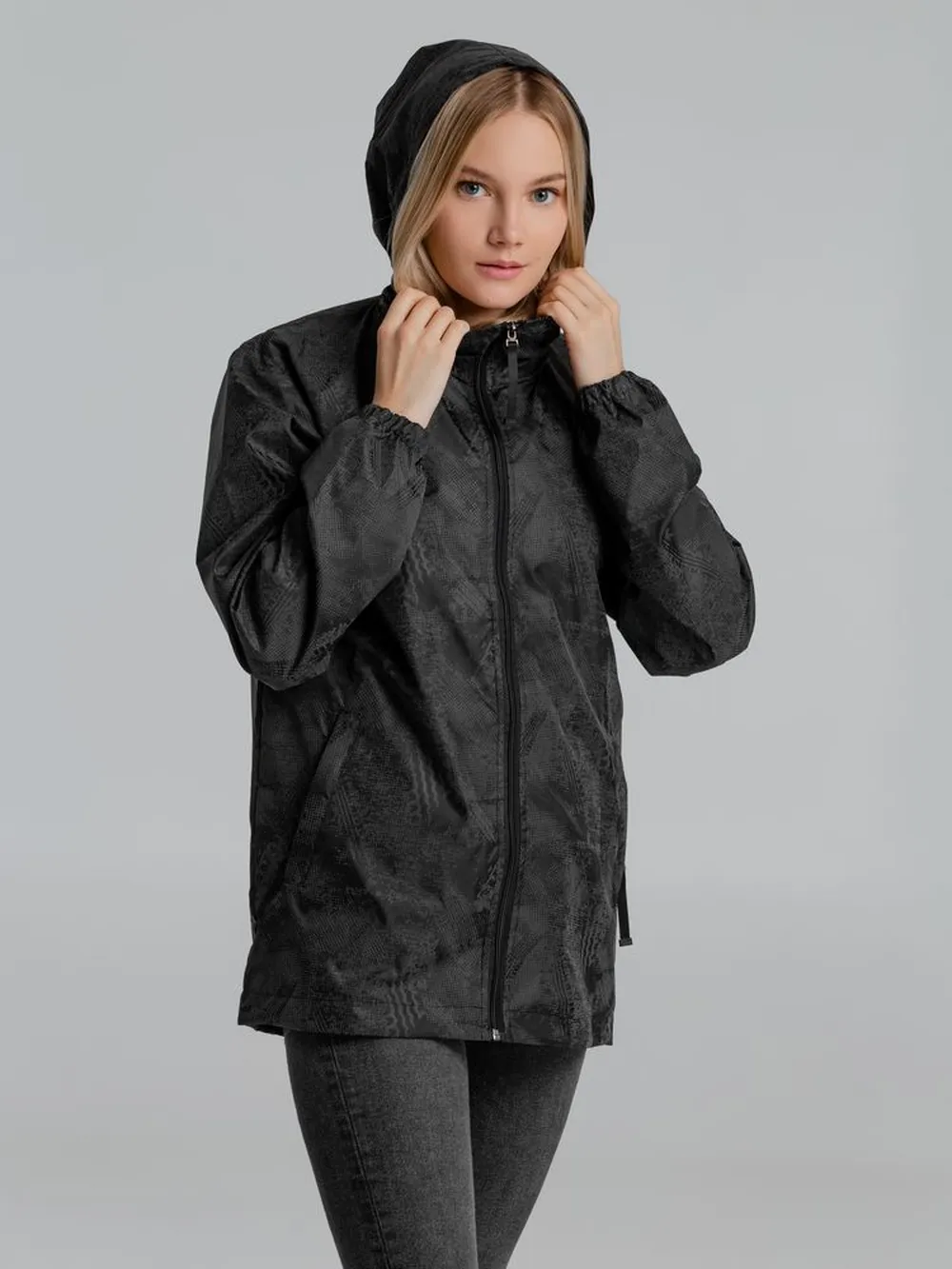 Ветровка светоотражающая Finvind темно-серая, размер XXS заказать онлайн с вашим дизайном на заказ в Москве и области